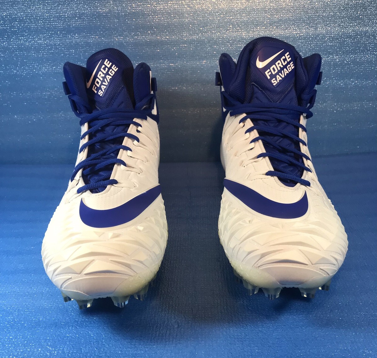 Nike Force‎ Savage Pro Football Cleats Mens Size 18 White Blue 918346-140 Shoes Nike Force Savage Pro 2 Football Cleats Size | Mercari main image 4