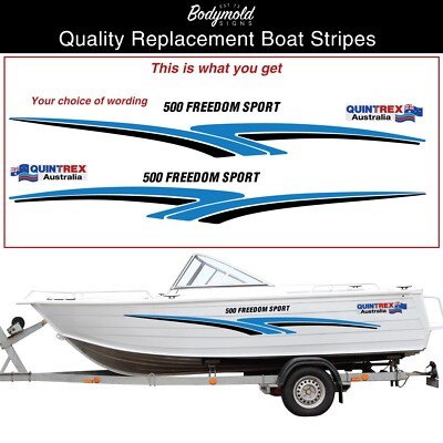 #ad Quintrex Style Breeze About Boat Graphics Stripes AU $253.00