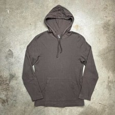 Gap Hoodie waffle knit Thermal long sleeve shirt brown Mens Medium