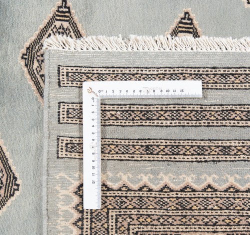 Pakistán Ribeteado a Mano Oriental 205x136 cm-Fine, Carpet, Manta, Bokhara, Gris - Imagen 14 de 15