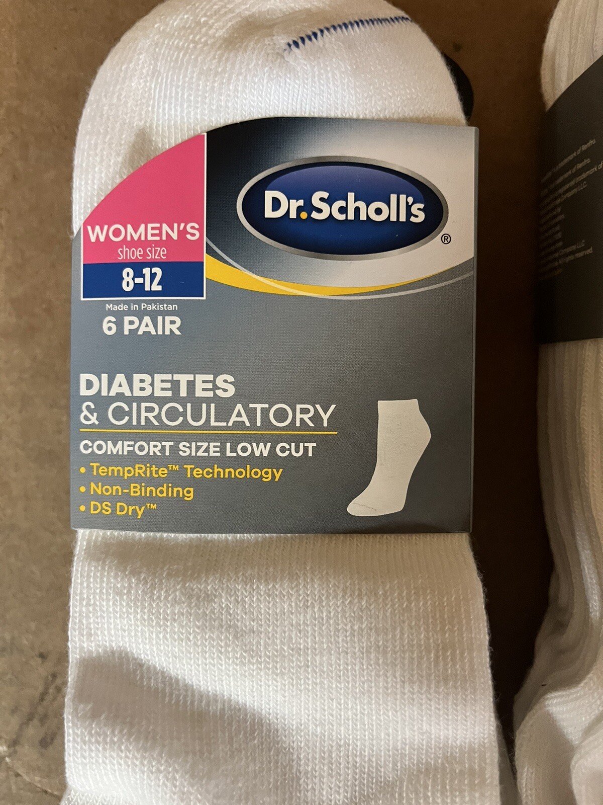 Dr Scholl’s Women’s 12 PAIR Diabetes & Circulatory Low Cut Socks size 8