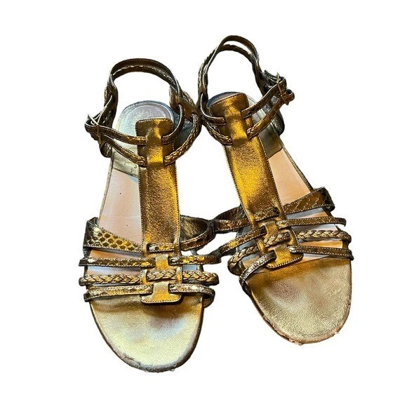 Sandales dorées à lanières Dior, pointure 39