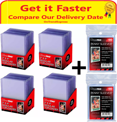 4 Packs of 25=100 Ultra PRO 100pt Top Loads Toploaders & 100 Thick