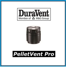 DURAVENT PELLETVENT PRO 3" Diameter Harman Black Appliance Adapter #3PVP-ADHB