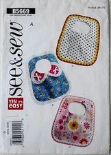 See & Sew 5669 Yes Its Easy Baby Bibs Sewing Pattern