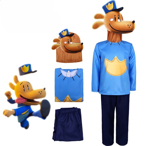 Kids Dog Man Cosplay Costume Petey the Cat Jumpsuit Mask Fancy Dress Book Week - Picture 5 of 23