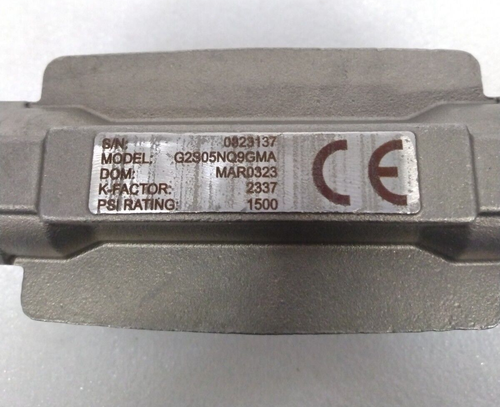 Great Plains G2S05NQ9GMA Flomec Turbine Flow Meter 1/2in - Picture 8 of 11