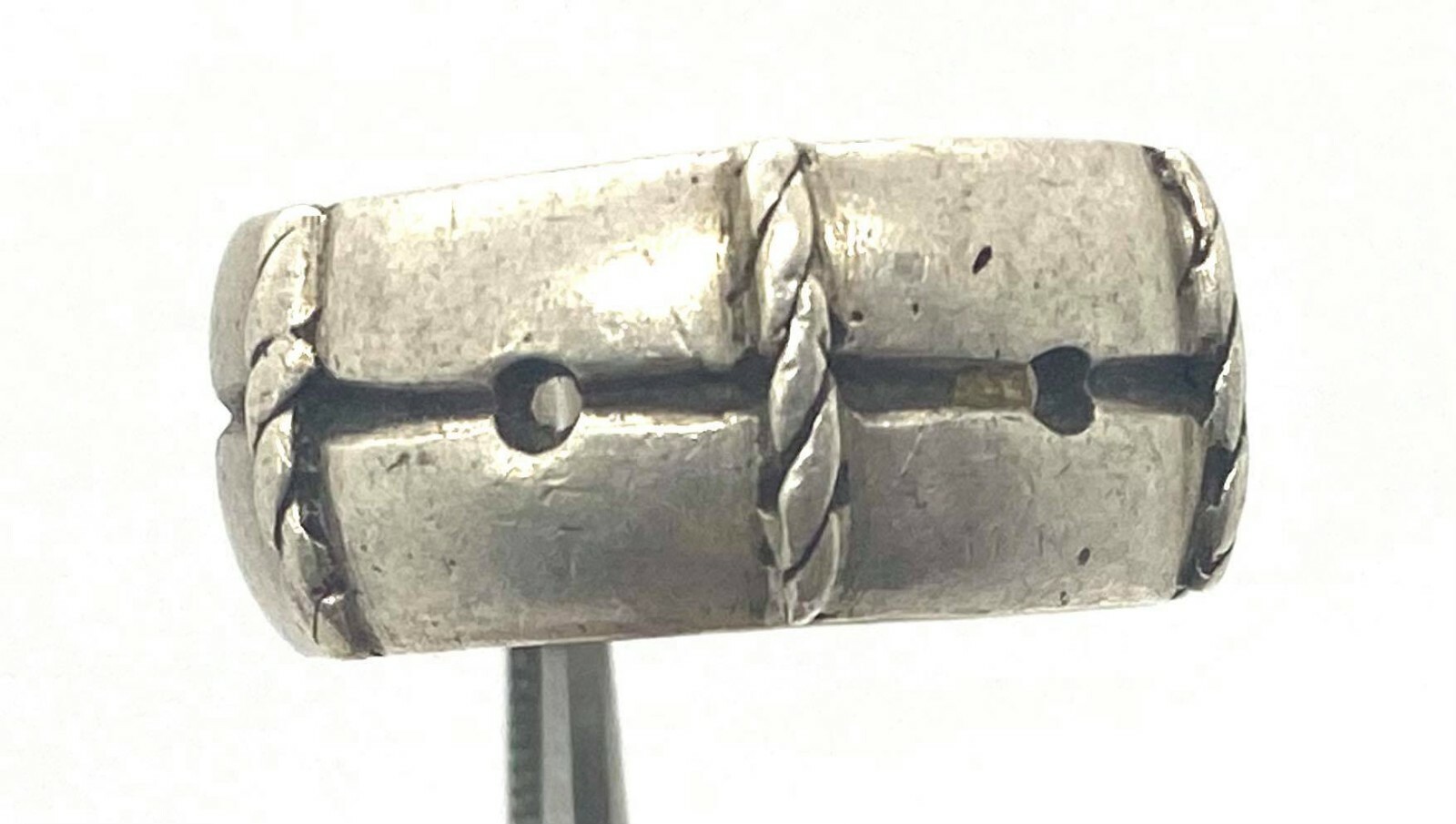 Solid Sterling Silver Men's Barrel Statement Ring… - image 5