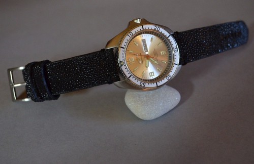 CORREA RELOJ 22 20 18 MM NEGRO GENUINA PIEL PEZ RAYA MA STRAP HECHA MANO ESPAÑA - Imagen 2 de 12
