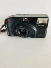 Fuji 400 TELE  PLUS Point & Shoot 35mm Film Camera 35mm-80mm Lens Black Tested