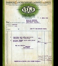 CHAMPAGNOLE (39) WATCH FACTORY & BAROMETERS VEGA "Pierre de RICKO" in 1931