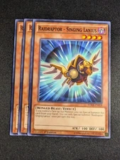 Yugioh - 3X Raidraptor - Singing Lanius WIRA-EN018 1st Edition Common NM