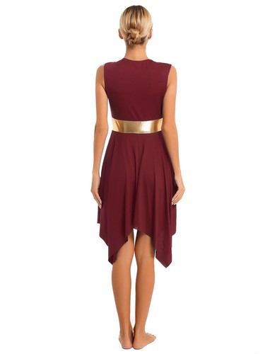 Women Liturgical Praise Dance Costume Sleeveless Color Block Lyrical Workship - Picture 21 of 172