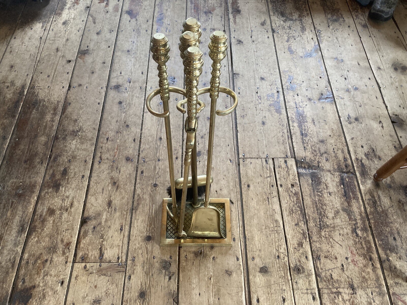 Harvin Brass 5pc Fireplace Tool Set 1500A eBay