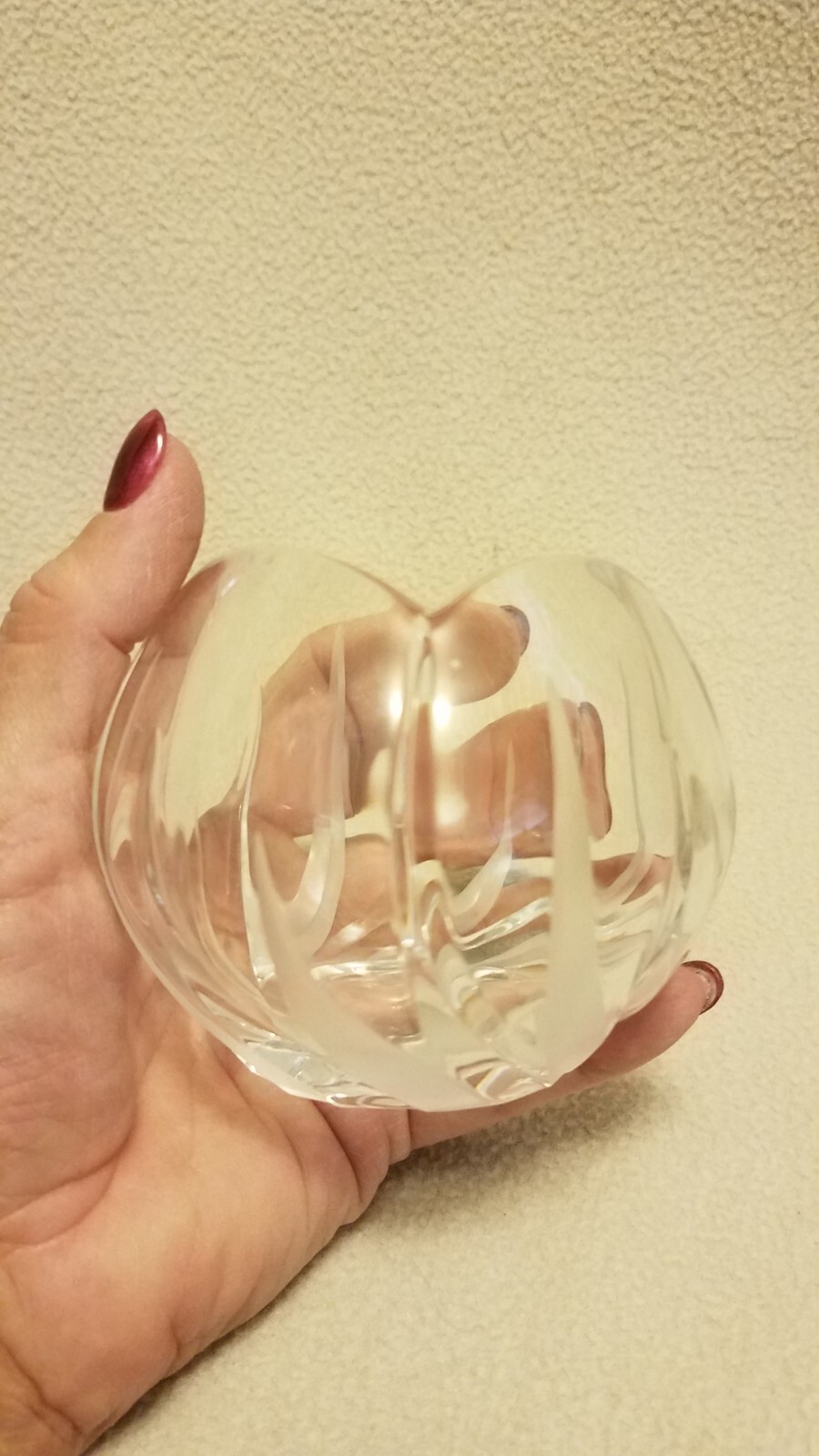 Small Clear Glass Rose Bowl Or Candle Holder