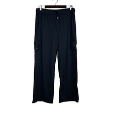 NEW Women s XL Casual Pants Black Yoga Cargo Lightweight Pockets