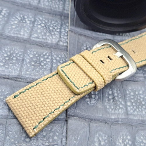 28mm/24mm Canvas Watch Band Bespoke Vintage Minimalist Design - Picture 5 of 9
