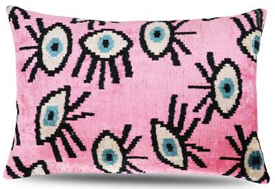 Canvello Luxury Pink Evil Eye Pillow for Couch| 16 x 24 in (40 x 60 cm)