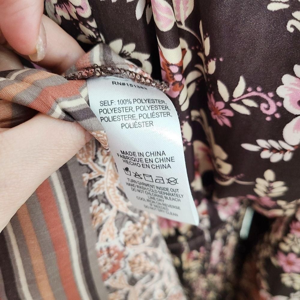 Anthropologie Current Air Alyce Dress brown flora… - image 10