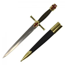 Medieval Dagger | 15.25" Overall Crusader Knight Knife Costume Prop + Scabbard