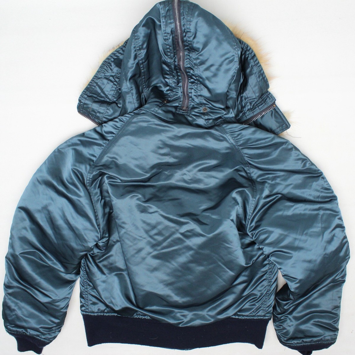 VTG Corinth N-2B Short Waist Parka Mens M Blue Fur Hood Cold VTG Corinth N-2B Short Waist Parka Mens M Blue Fur Hood Cold