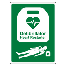 Defibrillator Heart Restarter Sign- CLEARANCE
