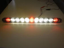 USA Made- 15" TecNiq Red 3 ID Bar w/Reverse Loading Light 11 LED Truck Trailer