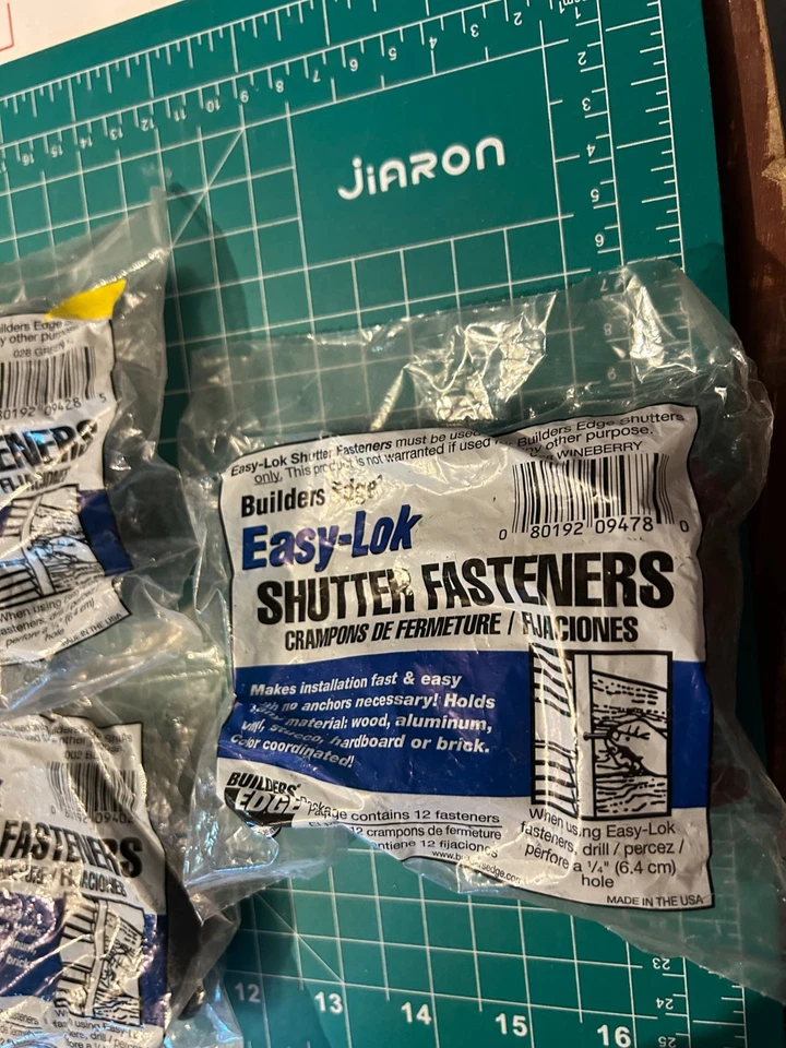 5-pack lot 12/CT Builder's Edge Easy-Lok Shutter Fasteners 3" #028 Green Black - Image 4 of 4