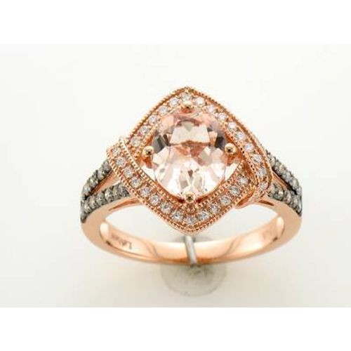 Le Vian 14K Rose Gold Cocktail Ring for Women 1.73 cts Morganite Diamonds Size 7