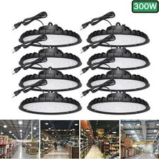 8 Pack 300W UFO Led High Bay Light Shop Commercial Warehouse Industrial Factory