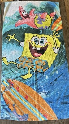 Nickelodeon SpongeBob SquarePants Beach Towel  Surfing Design Early 2010s