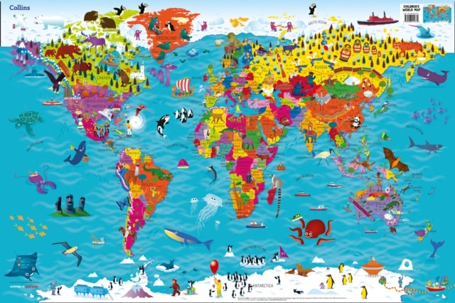 Collins Children’s World Wall Map by Collins Kids (Sheet map, rolled)