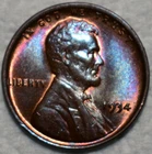 Brilliant Uncirculated 1934-P Lincoln Cent, Beautifully Toned w/ Hints of Red.