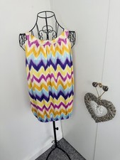 Womens Made in Italy Rainbow Pretty Stretchy Summer Spring Blouse Top Size S