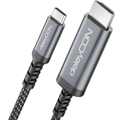 2m USB-C auf HDMI Kabel 4K@60Hz UHD Nylon Kabel ALU Stecker Thunderbolt 3/4