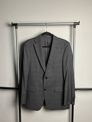 HUGO BOSS Pasini Movie 1 Men's Blazer Jacket Size 46 Grey Super 100 Wool