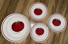 VTG Made In Italy Over & Back Sundried Tomato Large Serving Pasta Bowl 3 Small