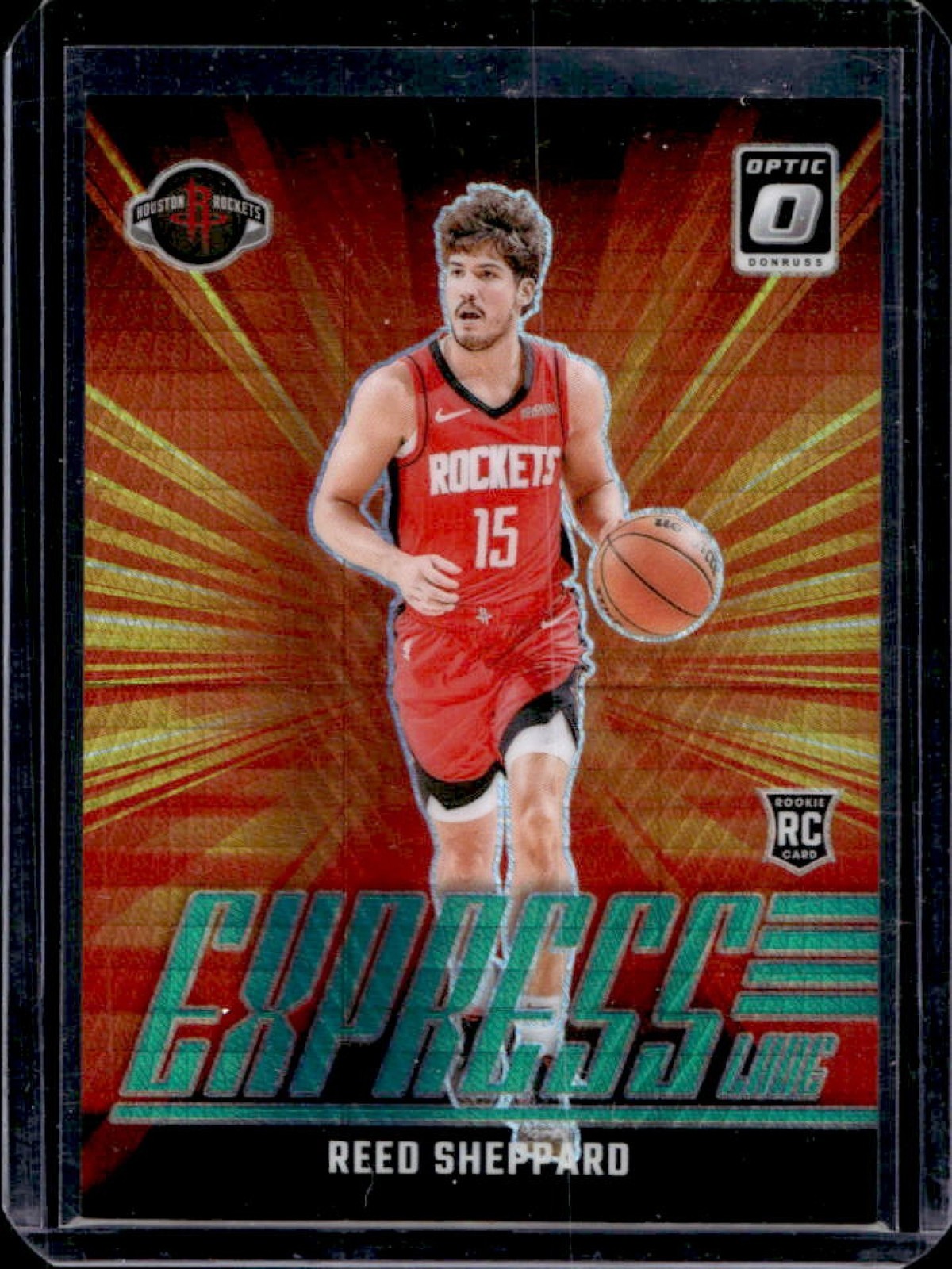 2024-25 Donruss Optic Reed Sheppard Express Lane RC Hyper Green #143/249 Rockets