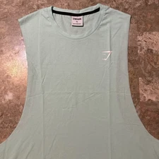 Gymshark Shirt Mens XL Teal Critical Sleeveless Stringer Tank Top Gym Lifting