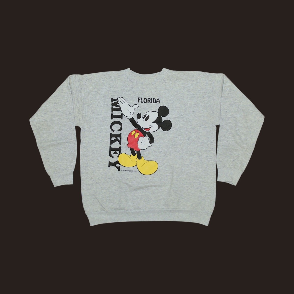 Vintage Velva Sheen Sweatshirt Mickey Mouse 90s Made in USA Tri
