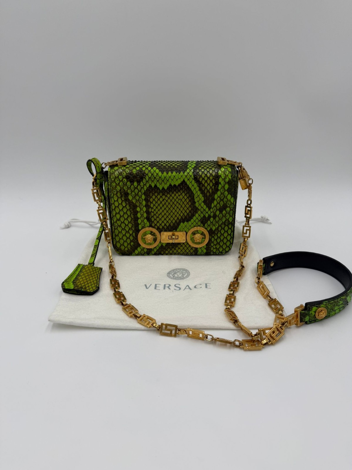 VERSACE ICON TRIBUTE GREEN PYTHON MINI BAG - image 14
