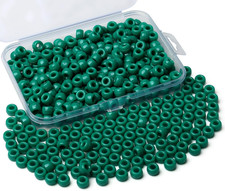 Dark Green Pony Beads Bulk 500Pcs 9Mm Green Pony Beads for Bracelets Hair Braids