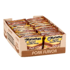 Ramen Pork, Instant Ramen Noodles, Ready to Eat Meals, 24 Count