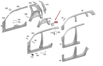 Mercedes-Benz EQB X243 hinten links innen C-Säule A247636130164 NEU ORIGINAL