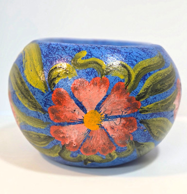 Talavera clay hand painted planter / Flower pot from Mexico 8''x7''
