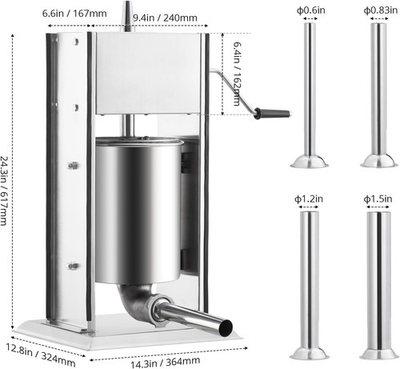 #ad 11LBS 5L Sausage Stuffer Maker Machine Stuffer Vertical Meat Stainless Steel US $101.59