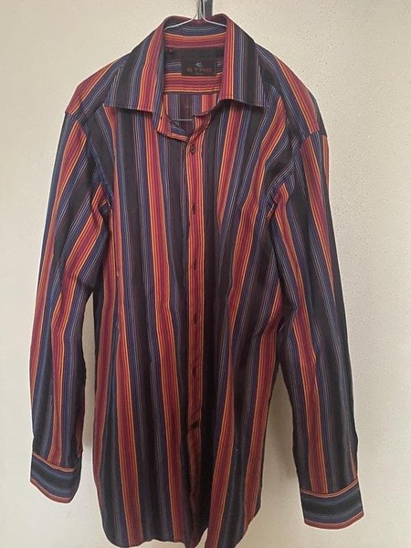 Men Etro Shirt Red Cotton 40 /L / 48