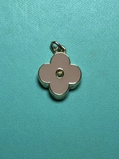 LOUIS VUITTON Pendant GOLD & PINK Charm/Zip Pull Flower Motif double sided