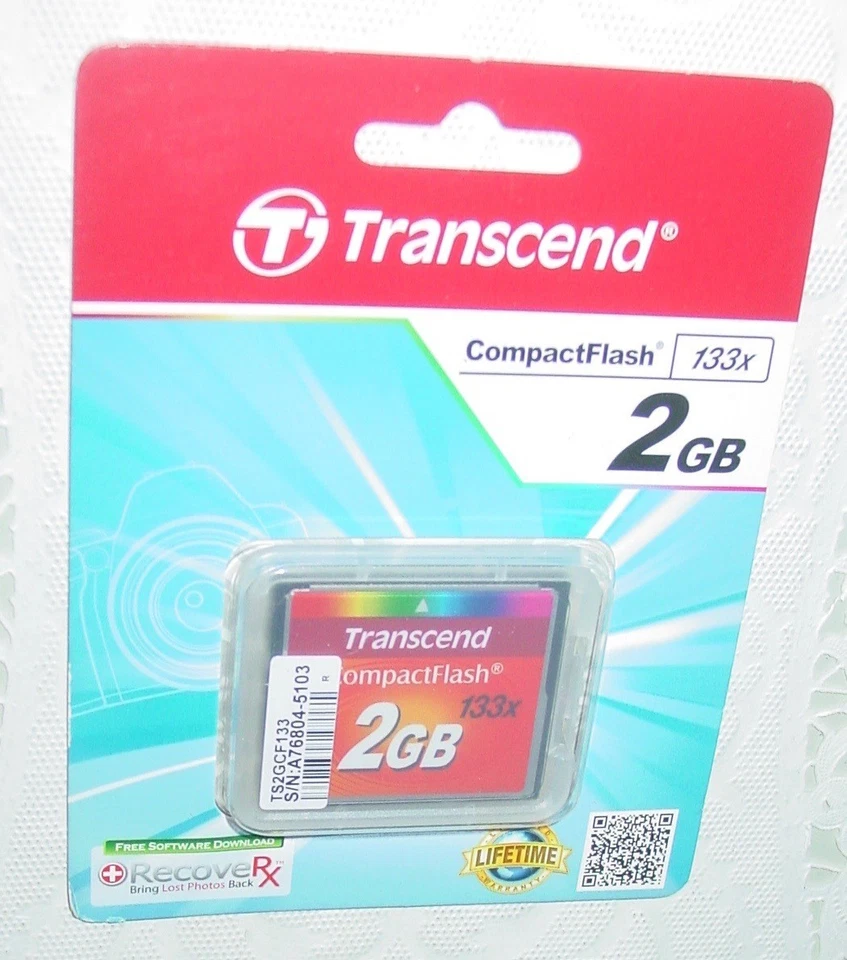 2GB Transcend speed 133x Compactflash Memory Card for NIKON CANON CF New NIB NOS - Image 2 of 4