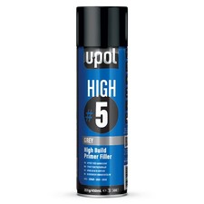 HIGH #5 High Build Primer Filler 450ml x4 Aerosol Spray Grey - U-POL HIGHG/AL